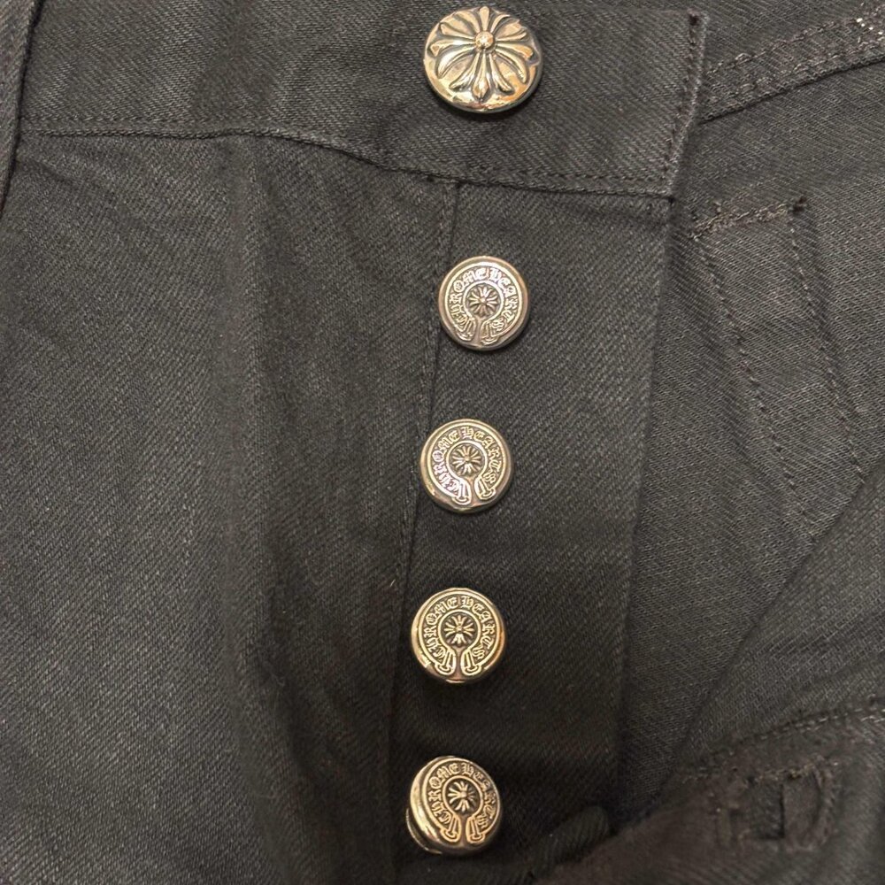 Chrome Hearts Green and Leopard Cross Patches Jeans Black Size 36 - Picture 3 of 15